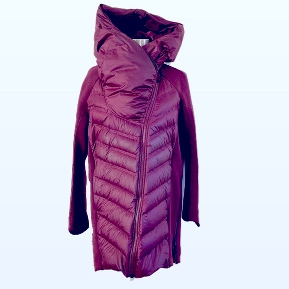 Nike Jackets & Blazers - Nike Aeroloft Maroon Long Puffer Coat/Jacket with Attached Hood M